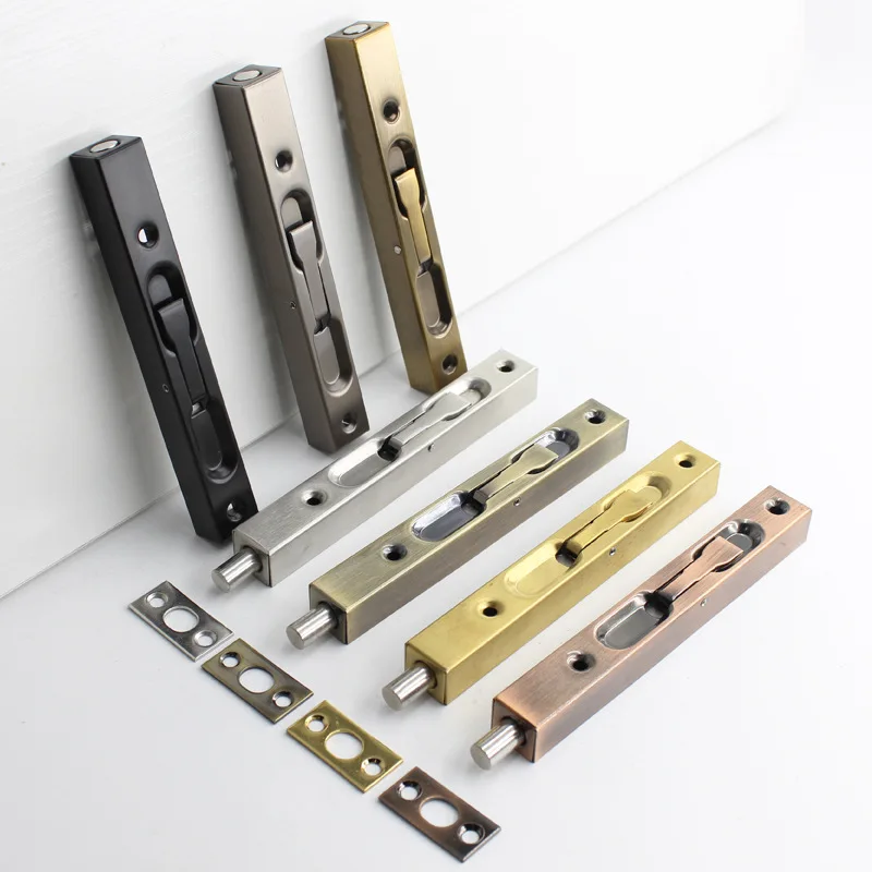 Stainless steel concealed door bolt 4/6/8/10 inch security latch sliding door lock bathroom bolt dustproof fittings