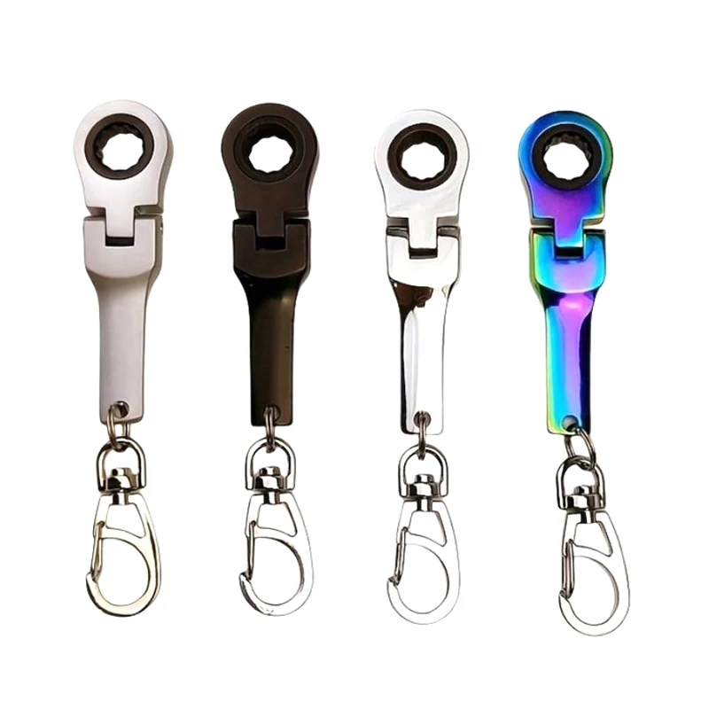 Criativo 10mm chave de catraca mini em forma jdm metal corrida chaveiro chaveiro anel chave ajustável ferramentas