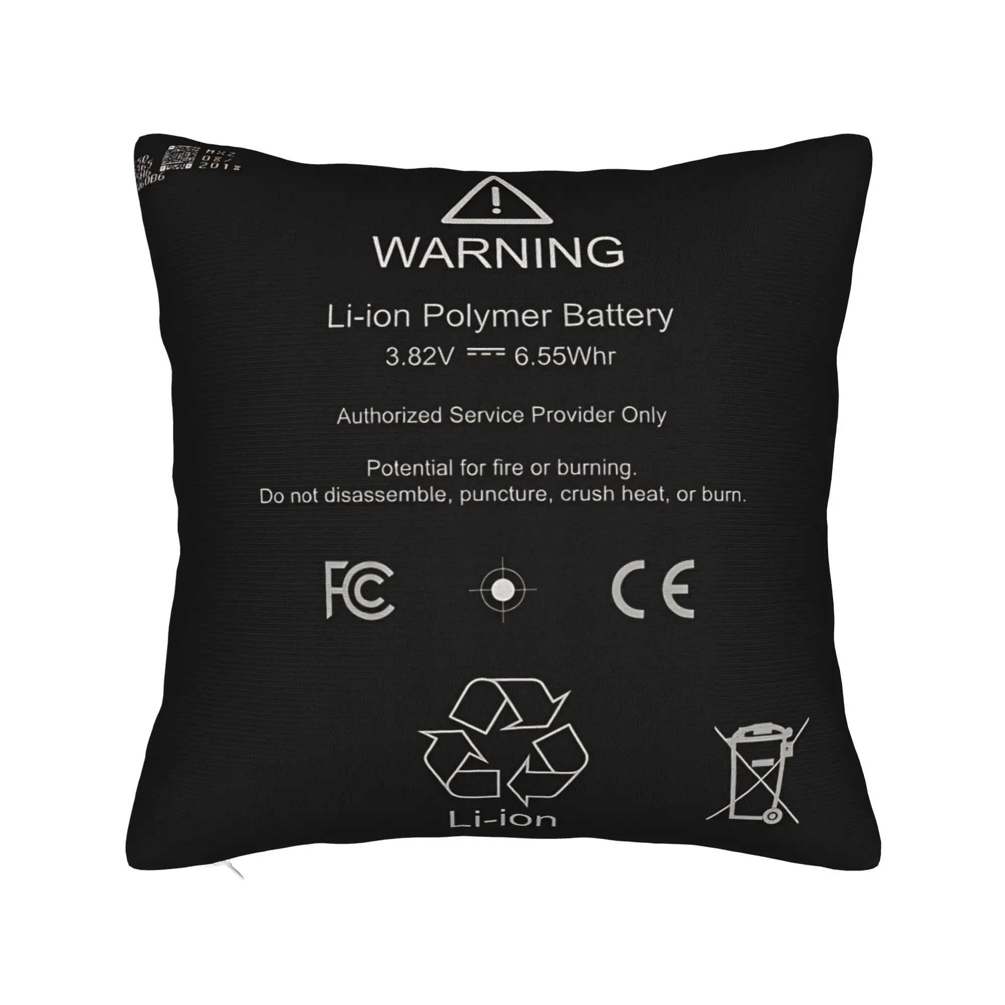 Lithium Ion Battery Square Pillow Cases  Cushion Covers Novelty Polyester Decor Pillowcase for Bed 40*40cm