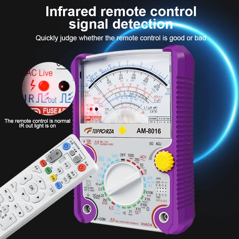 Multimeter Ac/DC1000V Analoge Multimeter Pointer Volt-Ammeter Analoge Multimetro Weerstand Capaciteit Tester Elektronische Test Meter