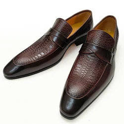 Fashion Men Dress Leather Shoes Men Plus Size Point Toe Business Casual Formal Shoes Wedding Groom's Party Upscale Leather Shoes