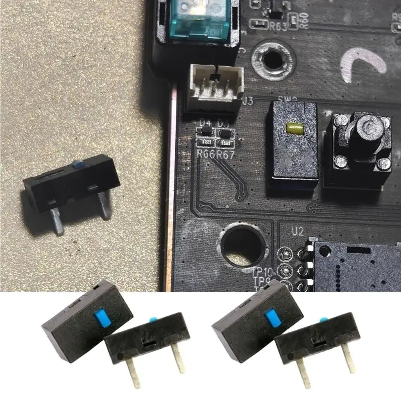 31BA Feel Tuning Mouse Microswitch Replacement 2 Pin Blue Insert 4 Pack for Imperator Naga 3300 3600 Button Repair, Spare Part