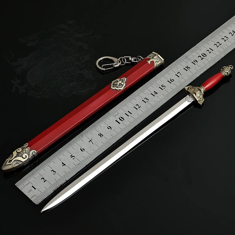 22 センチメートル/8.66 インチ冷兵器モデルメタルクラフト Yue Nv 剣シース装飾品コレクションデスクトップディスプレイ誕生日プレゼント男の子のため