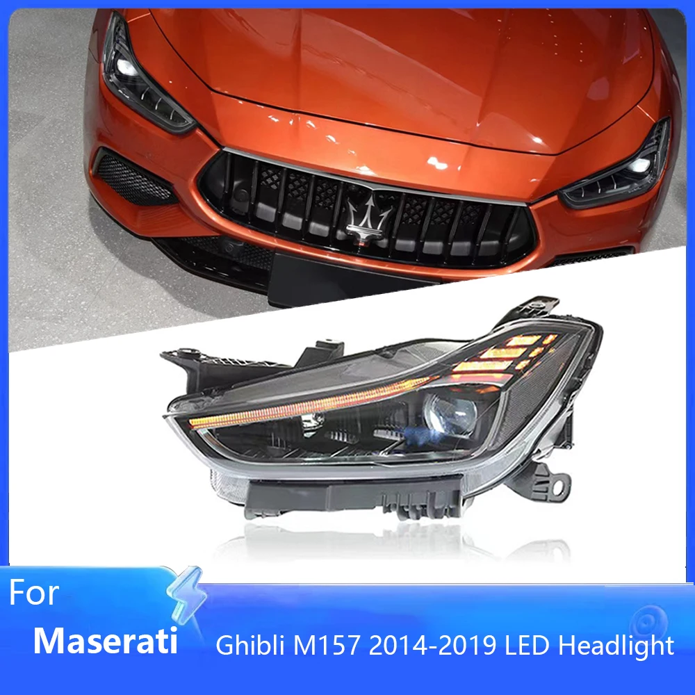 1Pair Brand new LED headlamp For Maserati Ghibli M157 2014-2019 Upgrade 2023 Trofeo Plug and play, no programming required