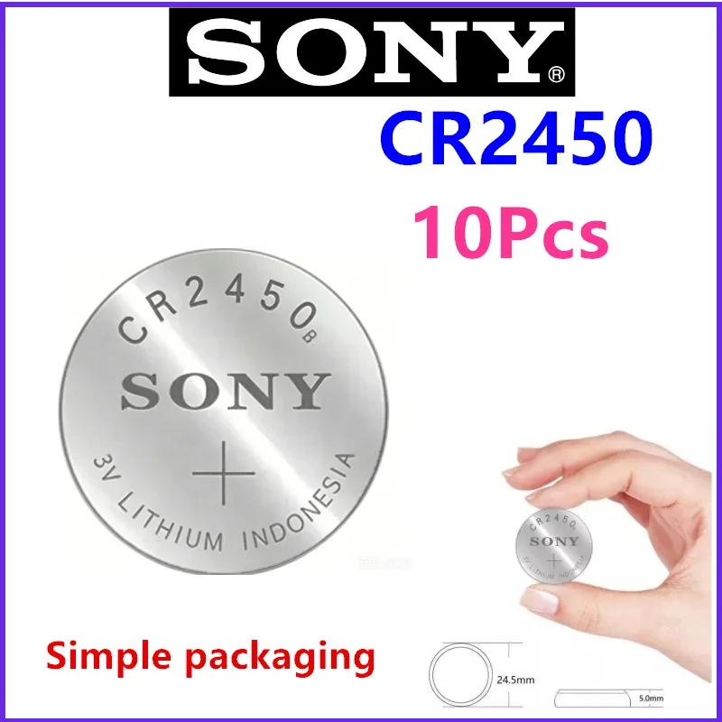 10Pcs Original SONY CR2450 Batteries For Remote Control WatchToys LED Light Button Coin Cell DL2050 BR2450 LM2450 KCR5029 5029LC