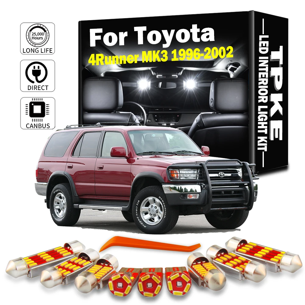 TPKE 13Pcs Canbus LED Interior Light Kit For Toyota 4Runner MK3 1996 1997 1998 1999 2000 2001 2002 Map Dome License Plate Lamp