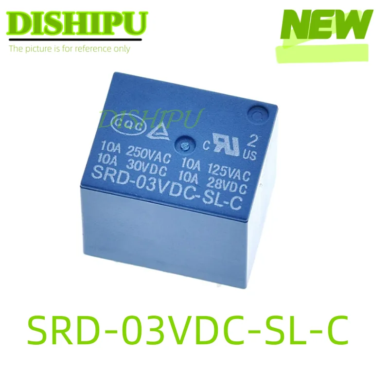 SRD-03VDC-SL-C Relays SRD-05VDC-SL-C, SRD-06VDC-SL-C, SRD-09VDC-SL-C, 3V, 5V, 6V, 9V, 12V, 24V, 48V, 10A, 250VAC, 5 pins