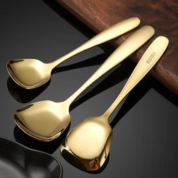 Korean Stainless Steel Thickening Spoon Creative Long Handle Hotel Hot Pot Spoon Soup Ladle Home Kitchen Essential Tools