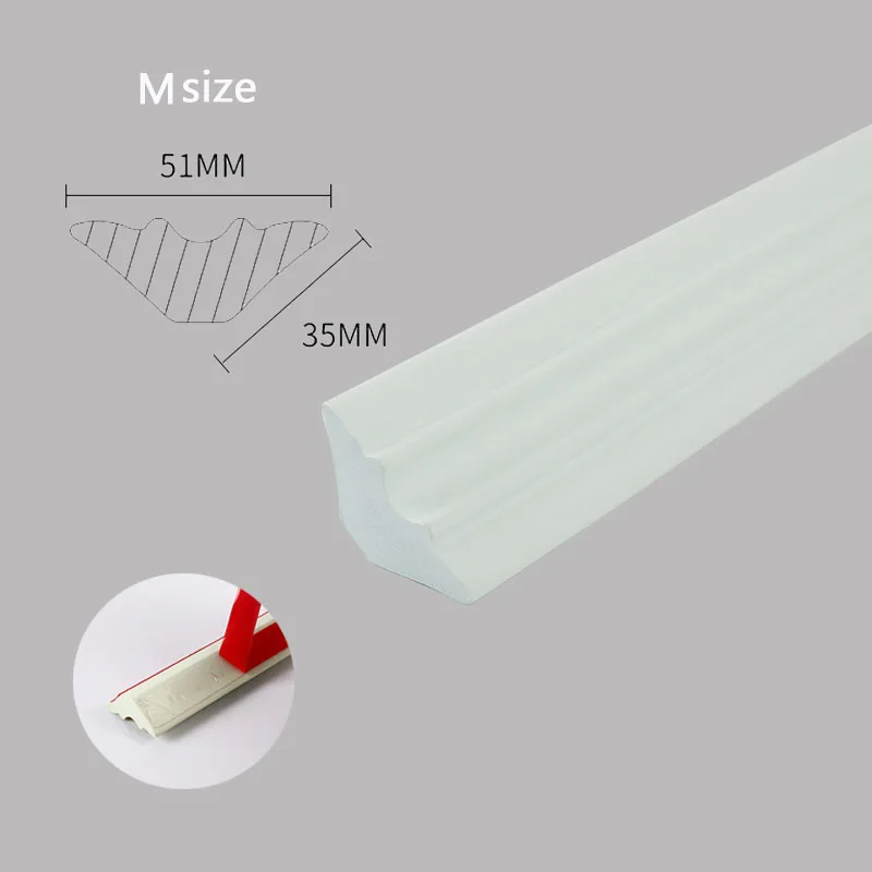 5M 3D Foam Wall Edge Strip Stickers Zelfklevende Waterdichte Plint Hoek Taille Lijn Plafond Rand Strip Home Decor