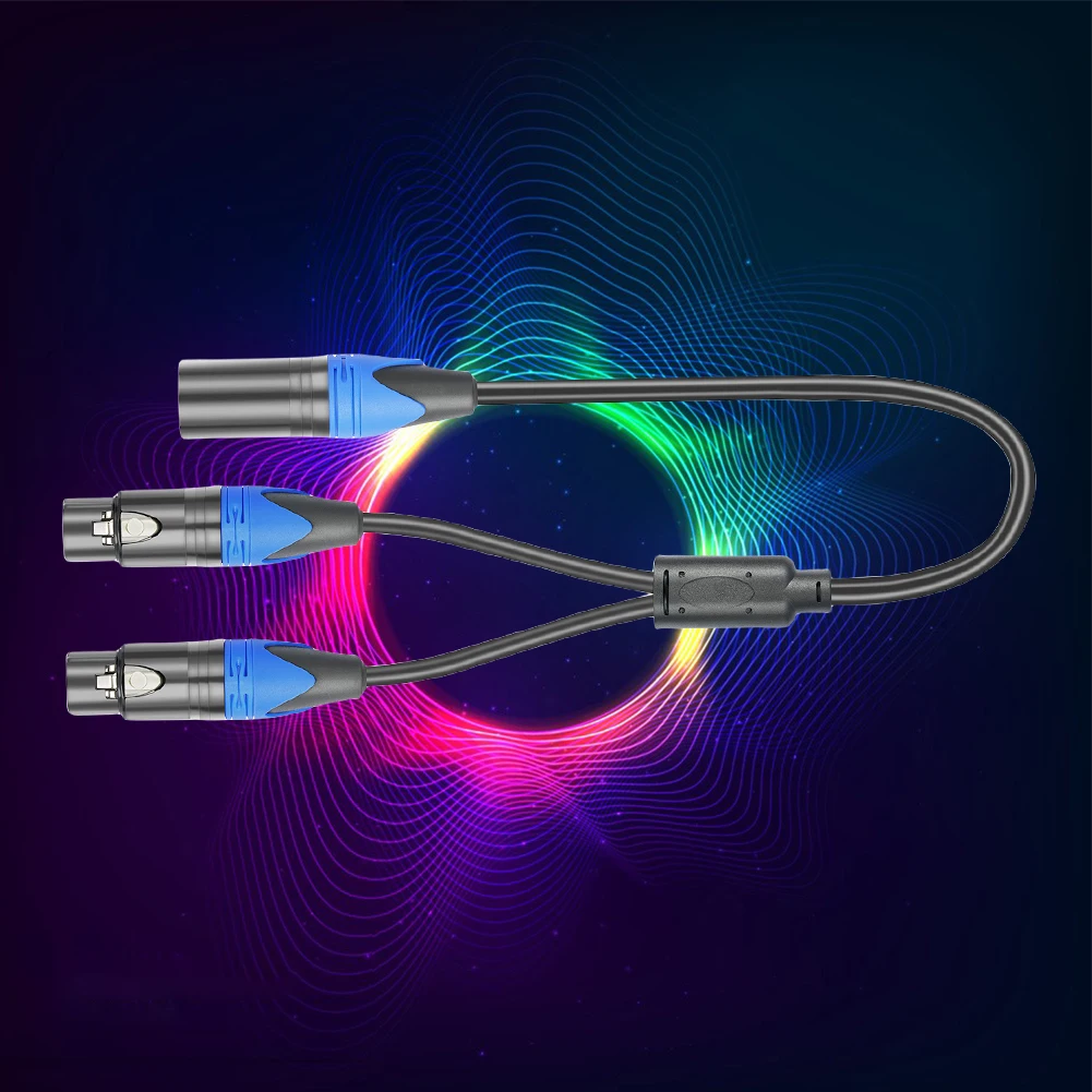 50cm 1 XLR Female To 2 XLR Male XLR Y Splitter Cable XLR Female To Dual XLR Male Y Splitter Mic Cable Microphone Splitter Cord