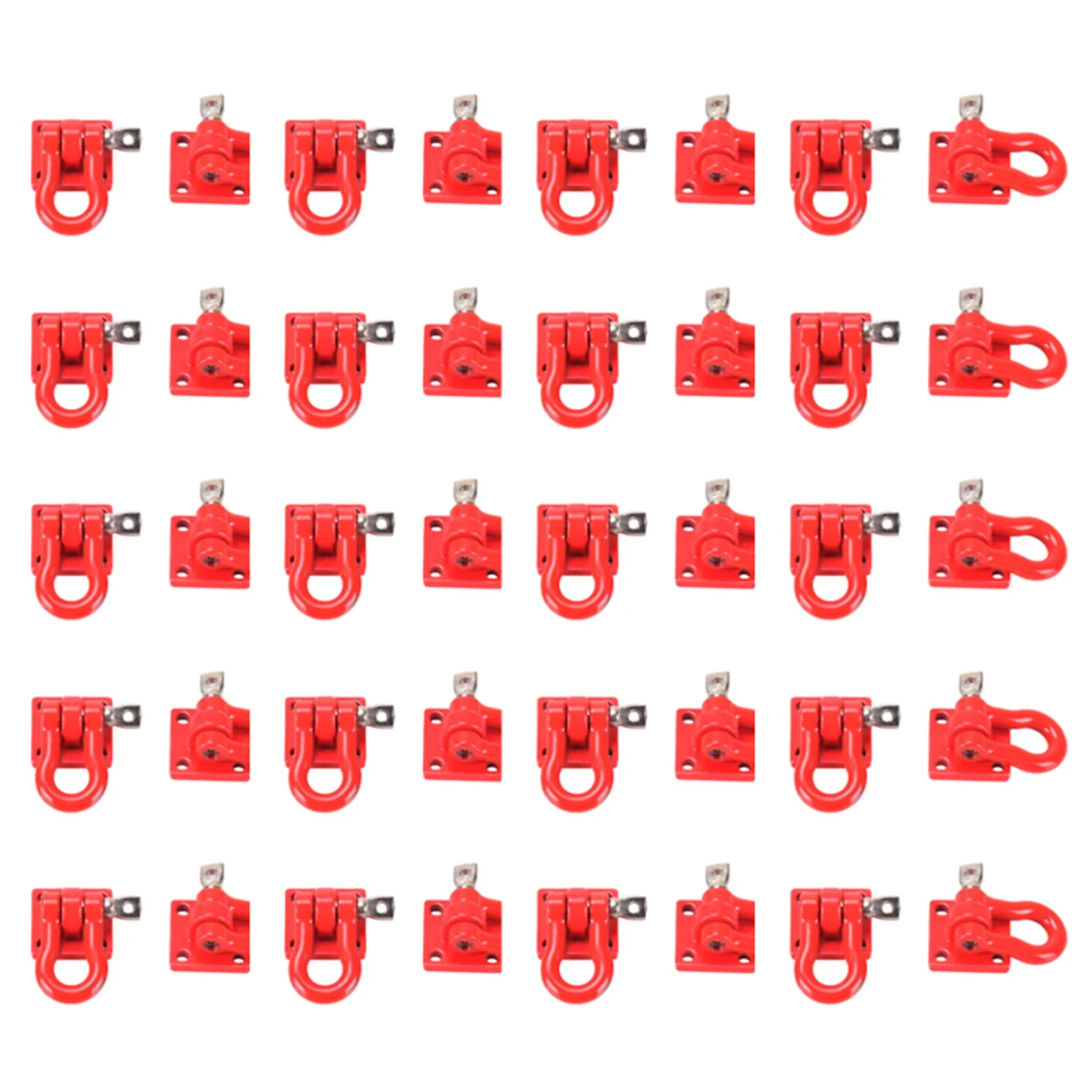BEDW-20X Metal Climbing Trailer Tow Hook Hooks Buckle,For 1/10 Scale RC Crawler Truck D90 SCX10 Climbing Car,Red