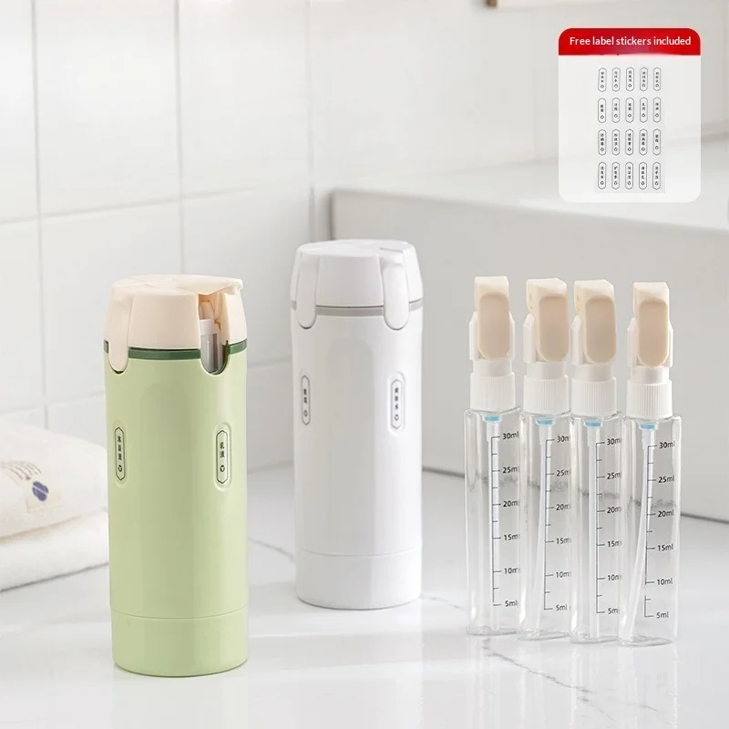 Four in One Travel Split Bottle Portable Cosmetics Shampoo, Shower Gel, Makeup Remover, Oil, Toiletries Split Bottle Leak Proof