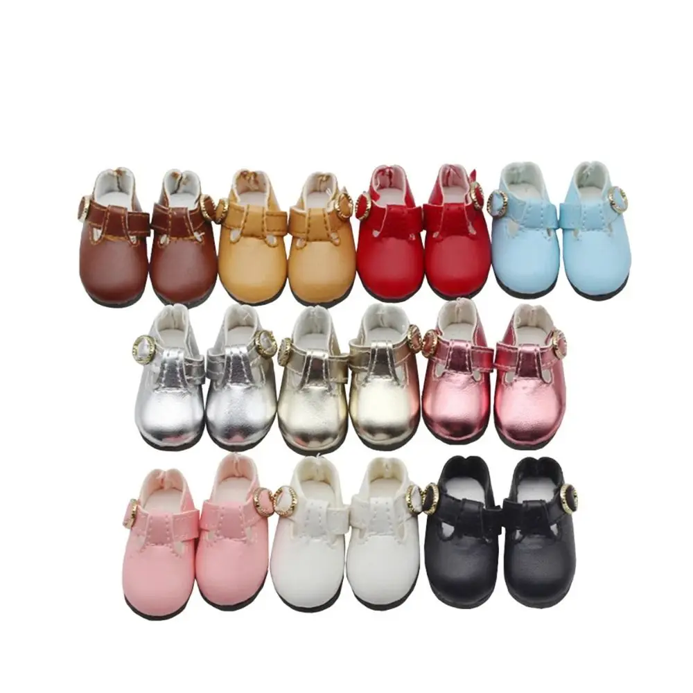 PU Leather 4.6cm Colorful Shiny Sneakers Lightweight Shoes Doll Doll PU Leather Shoes Cute 1 Pair Leather Boots Kids Gifts