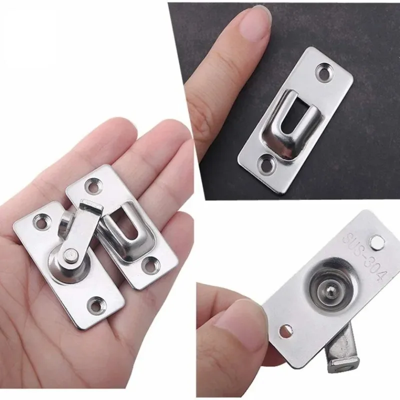 2 Pcs Stainless Steel 90 Degree Right Angle Door Lock Buckle Pin, Drawer Fastener Furniture Hardware