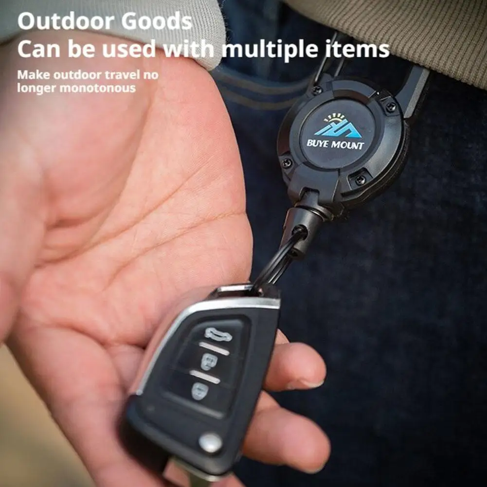 

1pcs Outdoor Telescopic Buckle Carabiner Key Chain Keychain Steel Key Buckle Wire Rope Tools Holder Outdoor U4S8