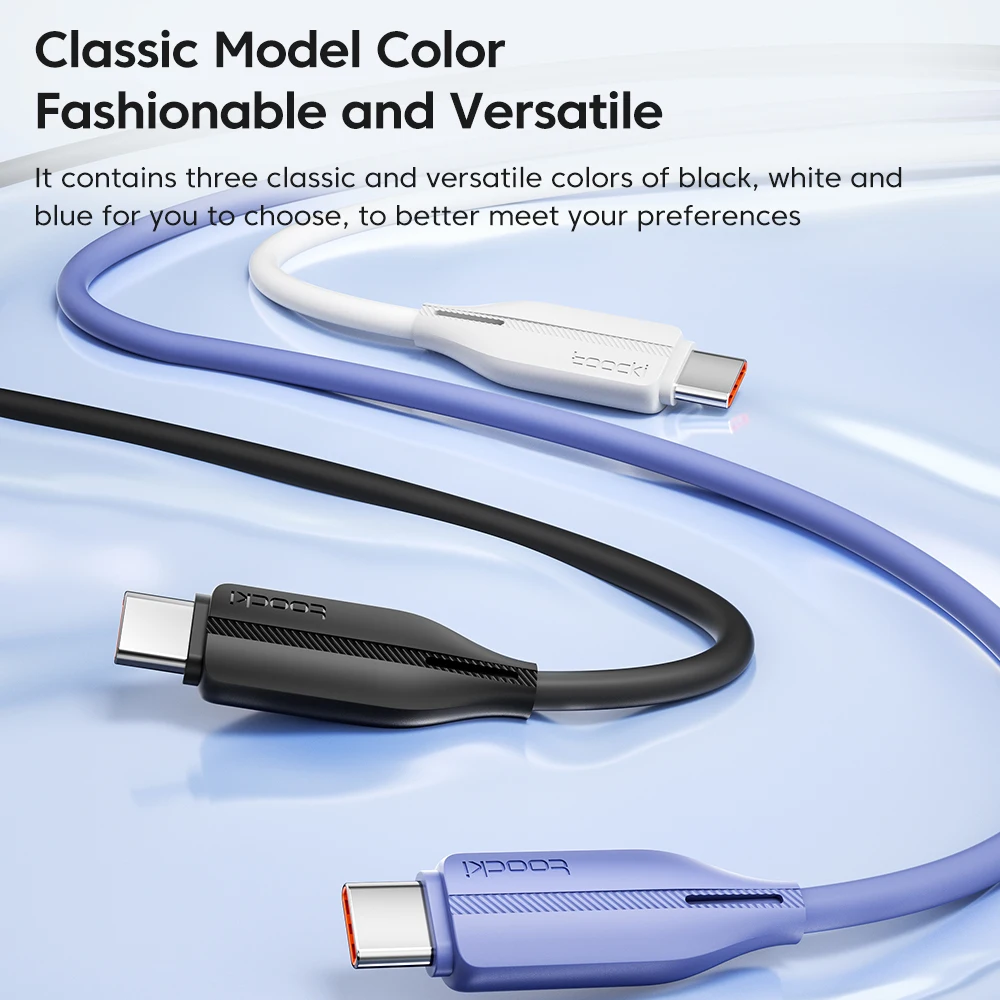 Toocki 6A USB Type C Cable For Huawei Honor 100W Fast Charging Charger USB C Data Cord Cable For Xiaomi USB C Super Charge 1M 2M