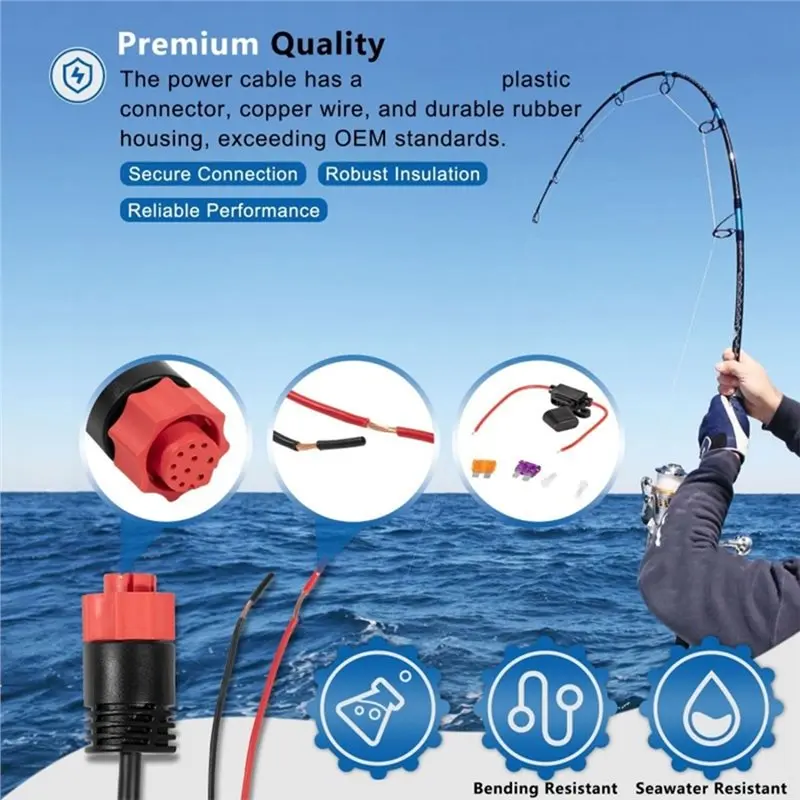 TFORU-Power Cable HDS/Elite/Hook Power Cable Power For Lowrance