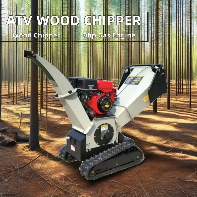 Wood  Shredder  Chipper  Machine  Dual  Powered  Engine  Motor  Trailer Mounted For Garden Farm Orchard Branches Logs Wood Waste