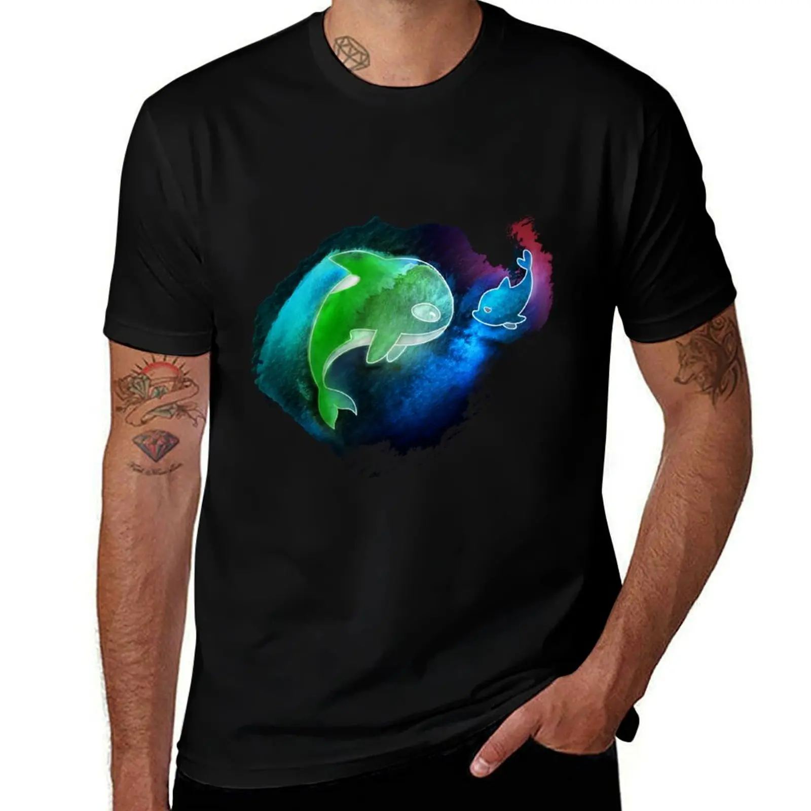 

personalised T-Shirt Neon t man shirt Watercolor t shirt MakoHaru for