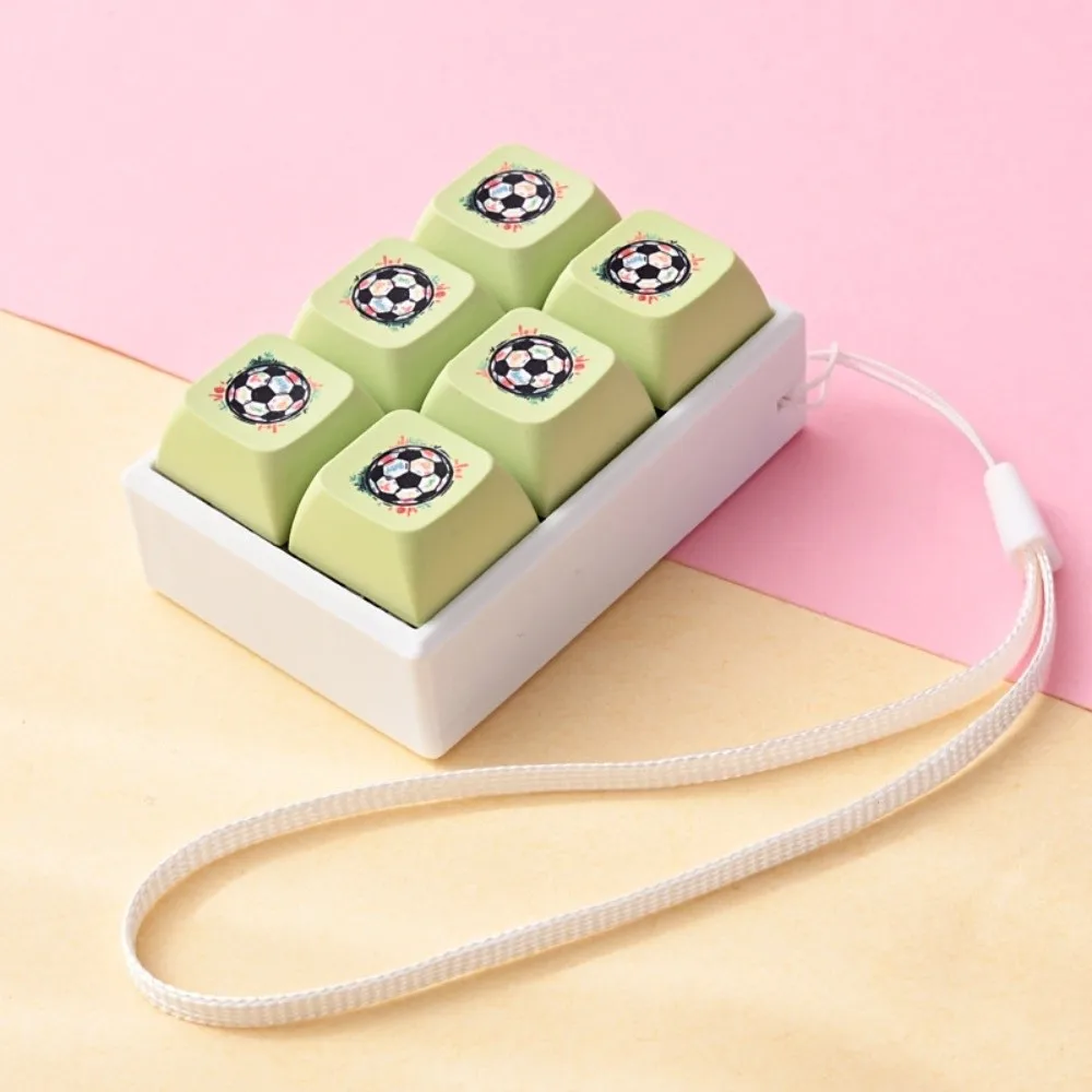Football Pattern Fidget Clicker Clicky Button Crisp Sound Keyboard Fidget Keychain 9 Button Small Size Finger Keyboard Pendant