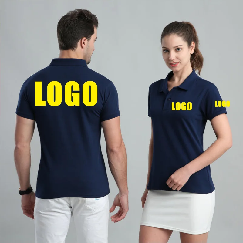 Summer Fashion Men\'s and Women\'s Short Sleeve Polo Custom Printed Embroidered LOGO Casual Polo Shirt Cheap Quick Drying Top