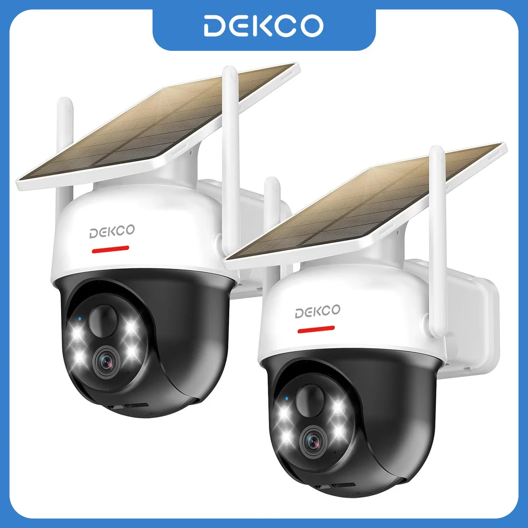 

Dekco 2/3/4 шт. солнечная Wi-Fi камера 3MP 100% беспроводная батарея 5000 мАч двусторонняя аудиокамера безопасности беспроводная PTZ камера видеонаблюдения