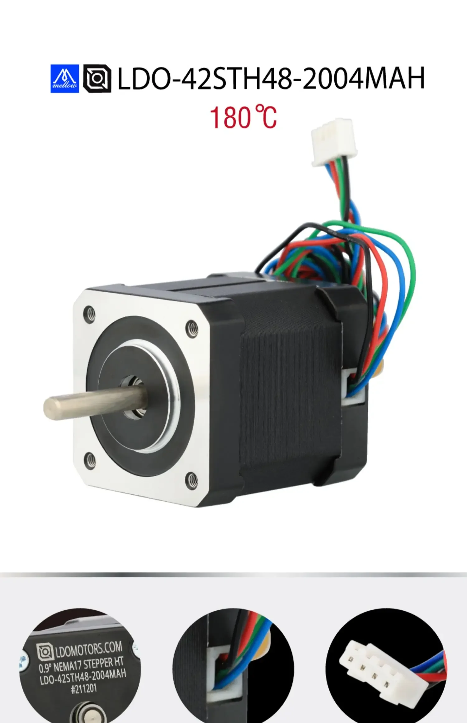 

High temperature Ldo 48mm nema 17 3D printer stepper motor 42sth 48-2004mah