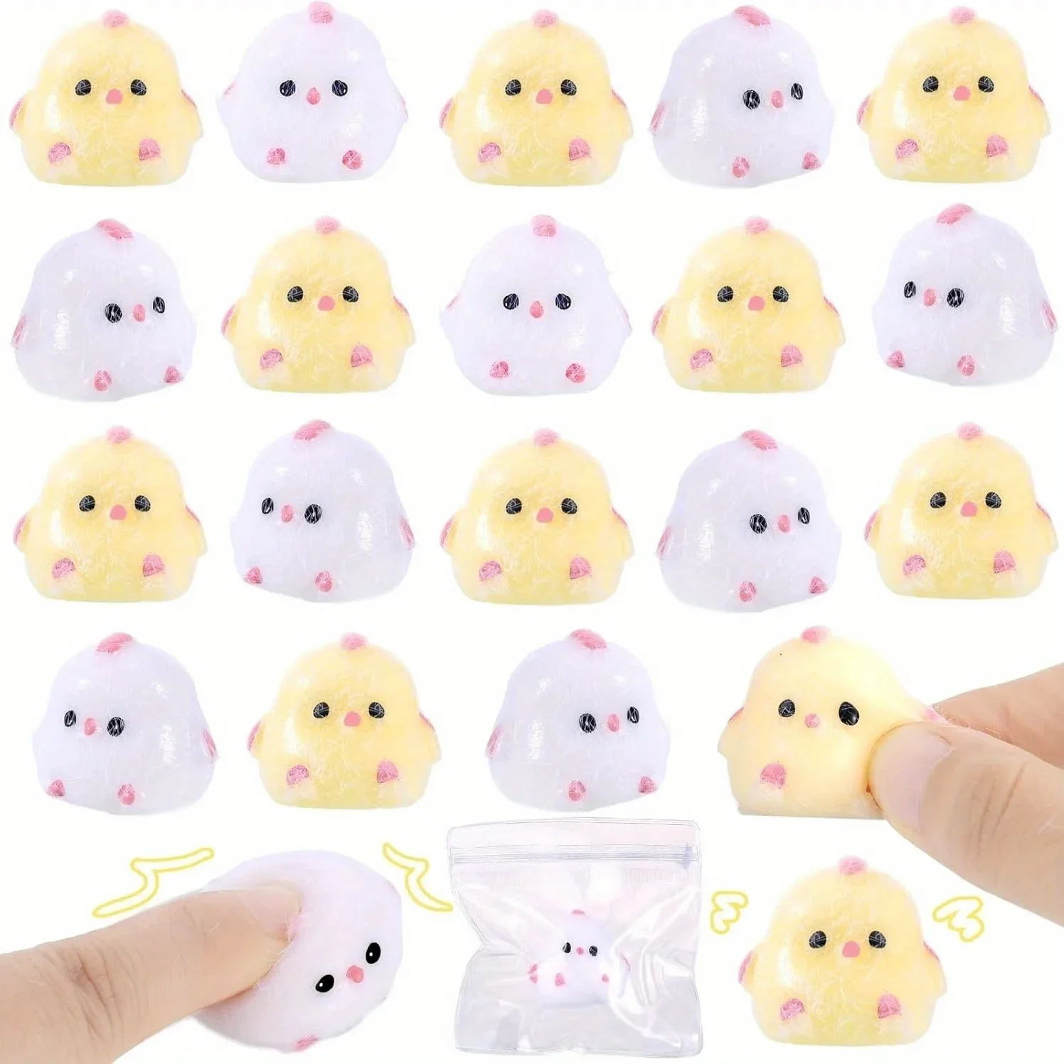 4/10/20er Pack Mini Taba Squishies Küken Sensorisches Fidget-Spielzeug Weich Klein Niedlich Zufällige Farbe Party-Geschenk für Kinder