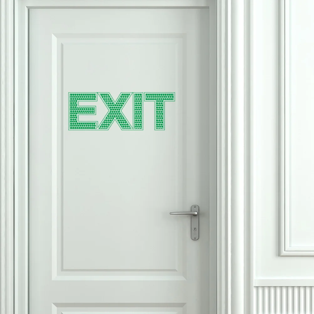 

Safety Exit Sign Wall Sticker 6.5 X 19Cm Luminous Glow In The Dark For Office School Emergency Door Exit Decal Traffic