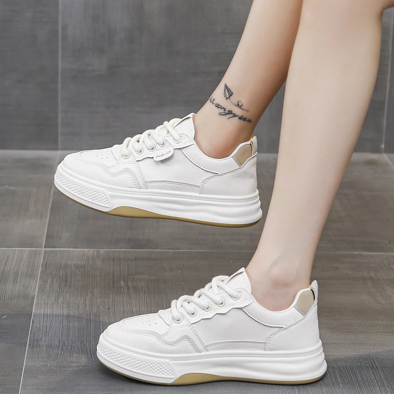 

New Spring and Autumn Hot Casual Flat Shoes Women's Sports Shoes Comfortable Vulcanized Shoes Sports Seasonal Fashion Lace-up