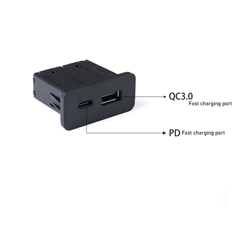 1PC Dual USB PD Typ-C Ladeanschluss Netzteil Armlehnenbox Hinterer Unterer Anschluss QC3.0 Schnellladegerät für Geely EX2 – Detail 4