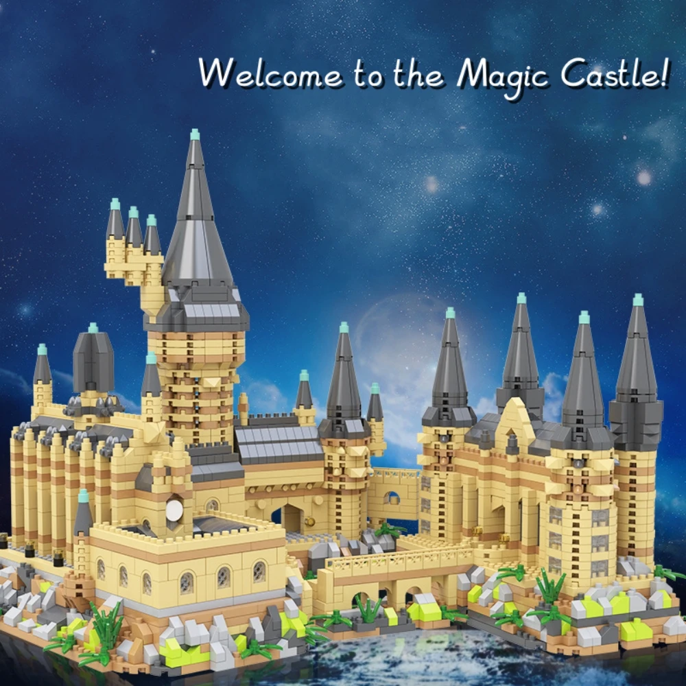 Doubuilt Mini Magic Castle Building Blocks Construction Toys Creative Assemble Puzzle Birthday Gift Home Desktop Decoration