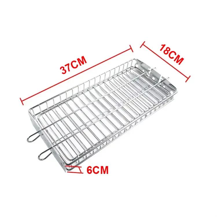 Grill Baskets 304 Stainless Stee Rolling Grilling Net BBQ Rotisserie Tools for Chicken Fish, Outdoor Cooking Camping Gifts for M