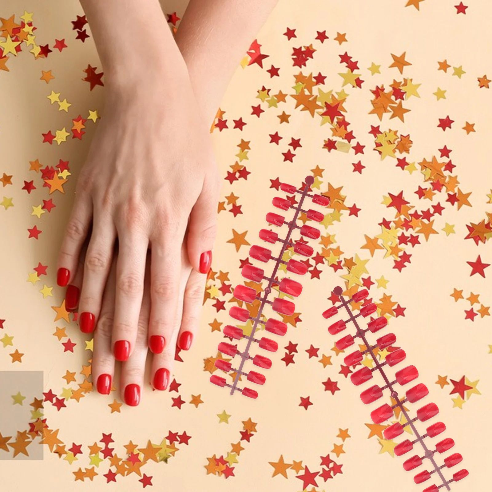 

120 шт. накладные ногти с маникюрным прессом на кончиках, полное покрытие, красный клей для женщин