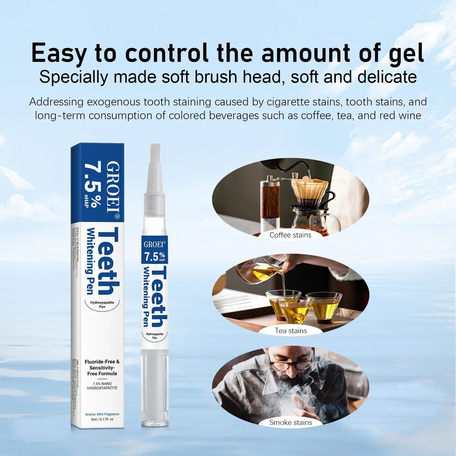هيدروكسياباتيت تبييض الأسنان القلم المبهر الأبيض مزيل البقع هلام القلم صحة الفم تنظيف سطع ابتسامة الأسنان النظافة الرعاية #5