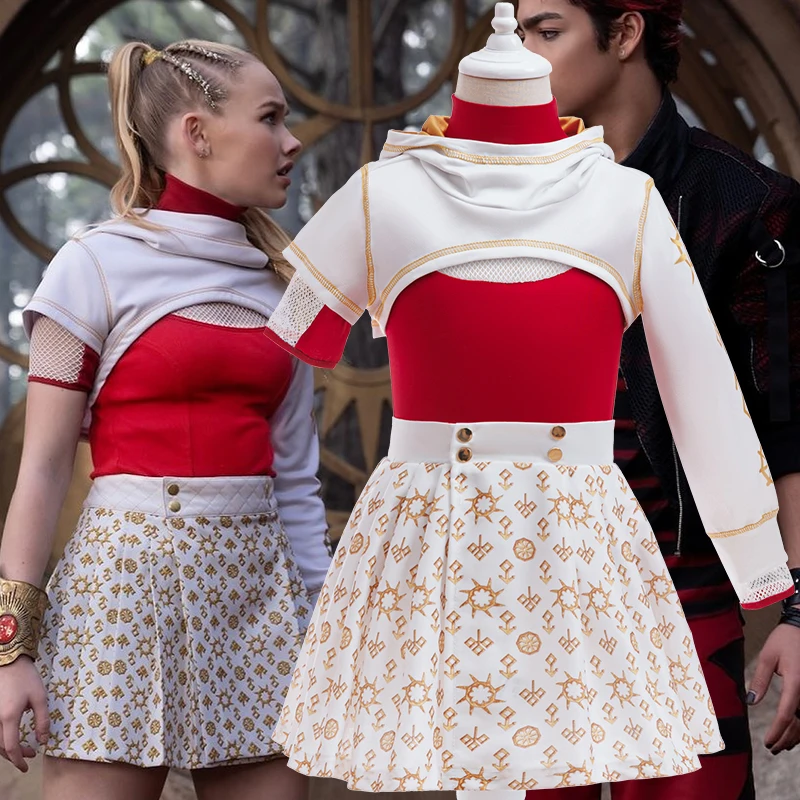 مجموعة فتاة مكونة من 4 قطع من أزياء زومبي كوليدج 4 أزياء تنكرية لحفلات أعياد الميلاد ومرحلة الأداء أزياء الهالوين كرنفال للأطفال