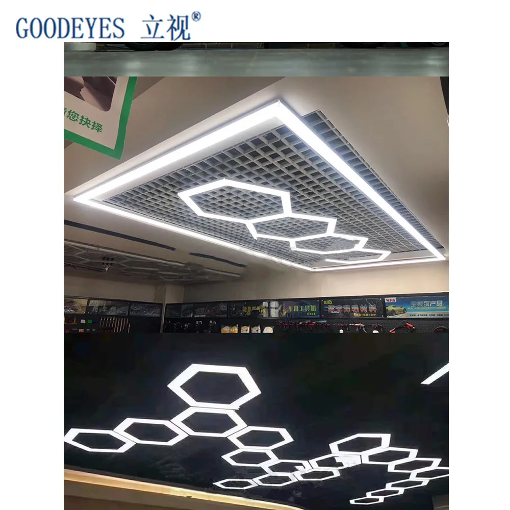 

Customized 80mm Width Hexagon Light 6500K for Car Wash Equipment Workshop Beauty Repair Car Polishing Auto Showroom Garage