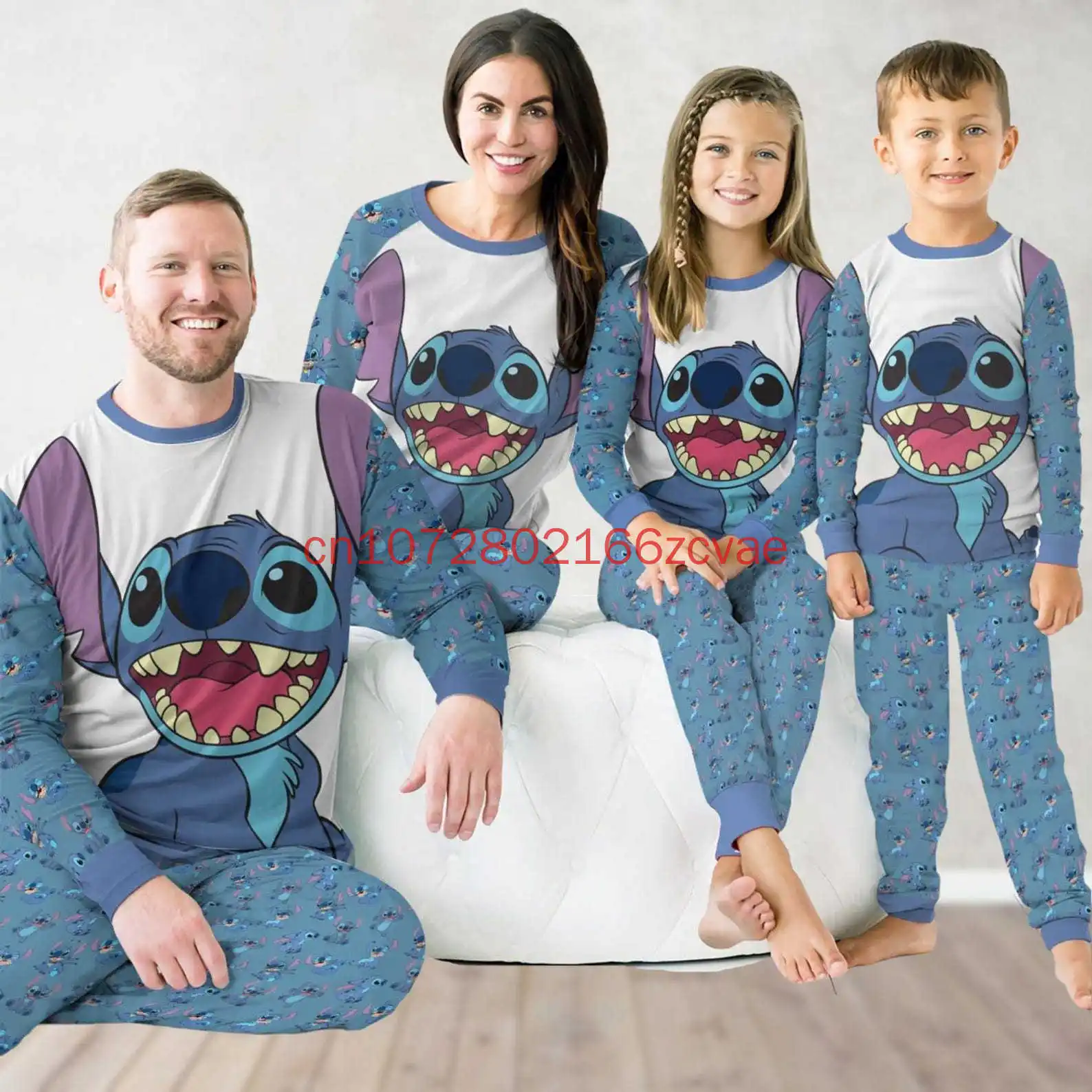

2025 New Disney Stitch Halloween Clothes Family Matching Pajamas Set Holiday Costume Mom Dad Kids Clothing Sets