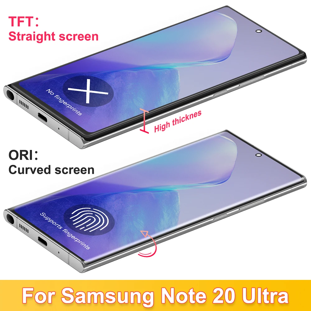 TFT For Samsung Note20 Ultra Screen 4G LCD Touch Screen Replacement +Frame For Samsung Galaxy Note 20 Ultra 5G N986B LCD Display