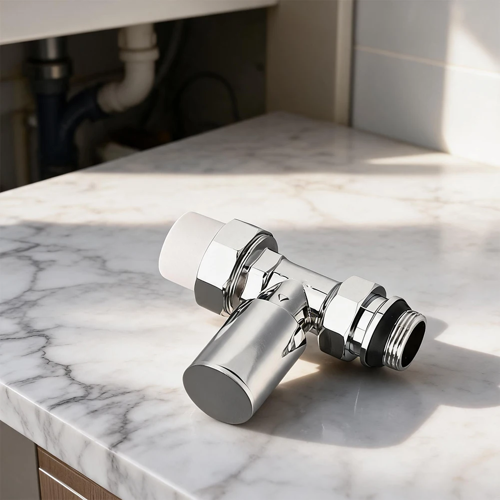 Plated Brass Thermostatic Radiator Control Valve, Heating Radiator Tap Fitting For Precise Household Indoor Temperature