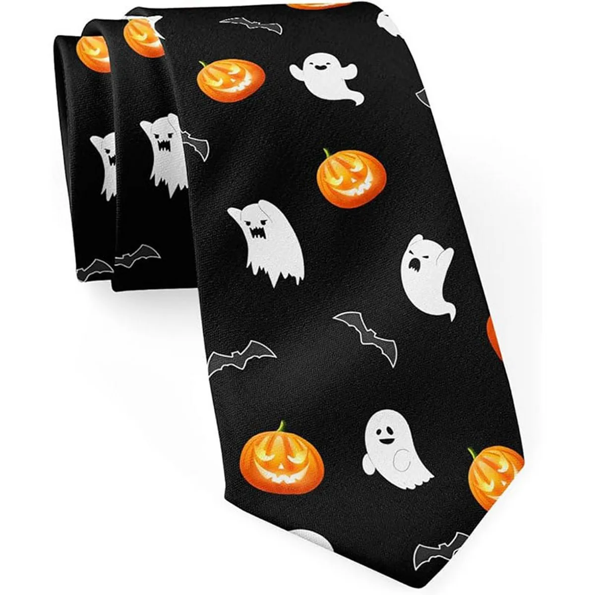 Tie Novelty Halloween Style Tie Pumpkin Bat Pattern Party Cosplay Masquerade Fancy Dress Costume Accessories Holiday Best Gift