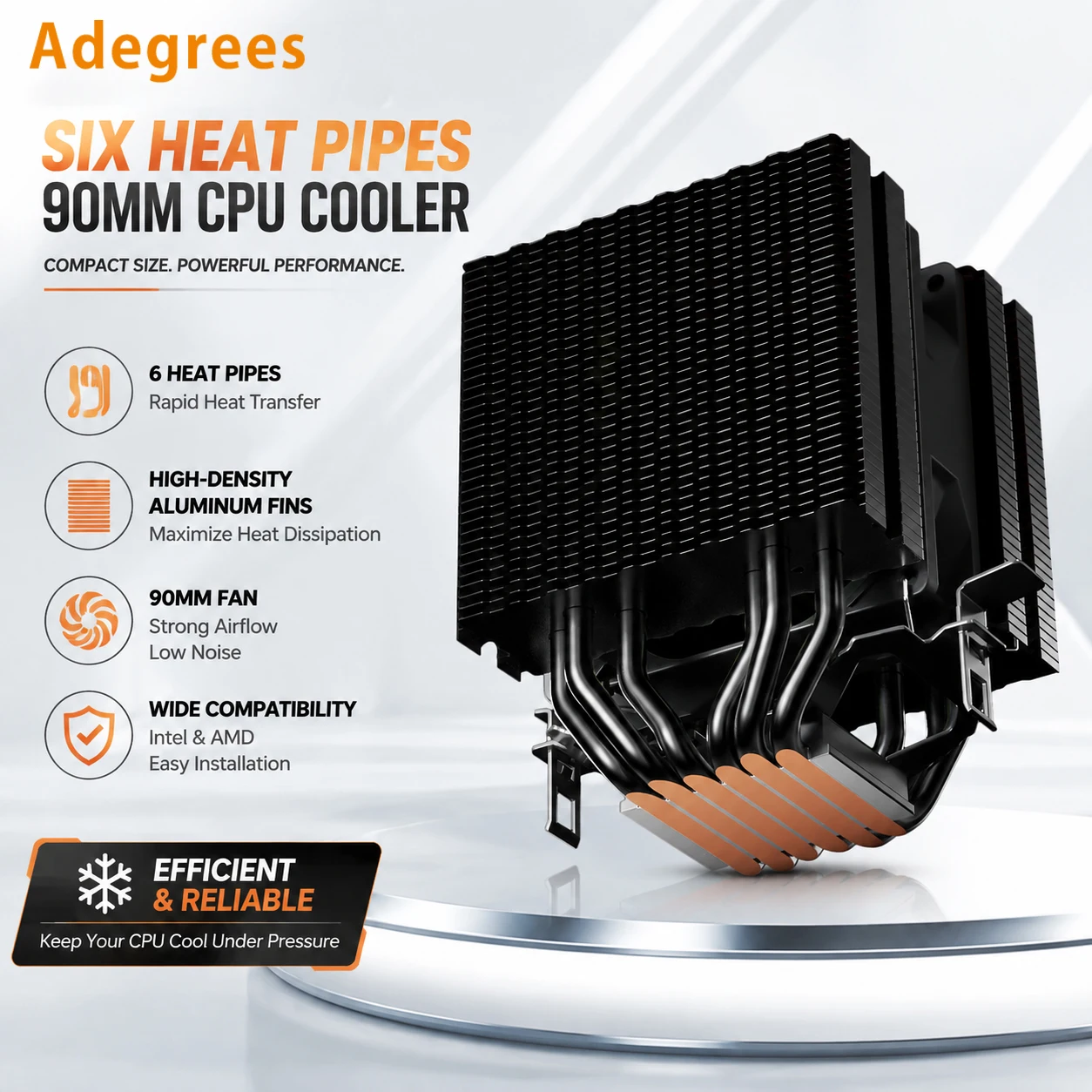 6 Heat Pipes X99 CPU Air Cooler PC Processor Cooling Fan for Intel LGA 1700 1200 1150 1151 1155 2011 X79 1366 AMD AM3 AM4 AM5