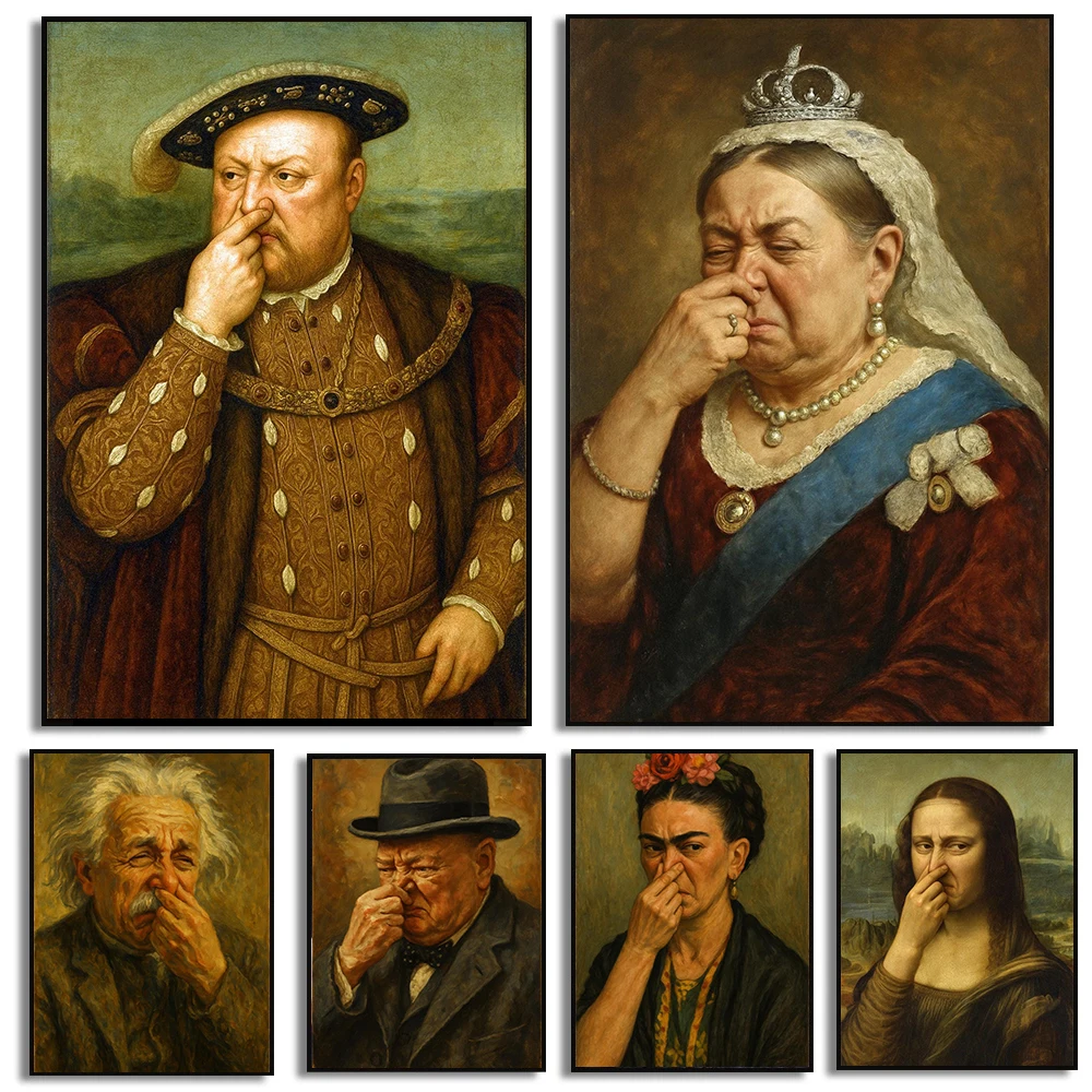 (2D Leinwandgemälde) Stinky Toilet Lustige Kunstposter Lustige Promi-Drucke Leinwandgemälde Wandkunst Bilder für Zuhause und Zimmer Modern