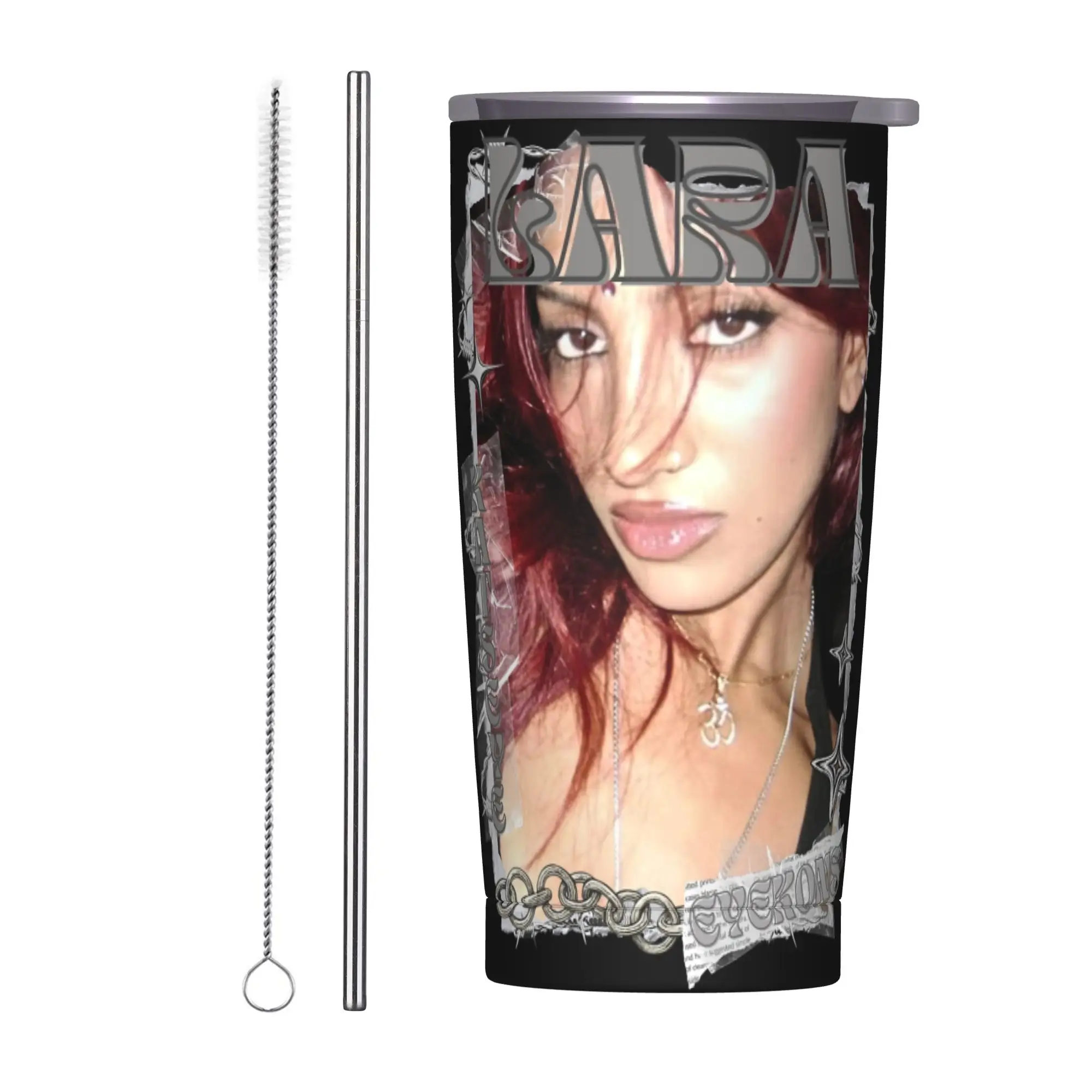 Stainless Steel Tumbler KATSEYE Lara Kpop Y2K Group Thermal Mug  Portable Hot Drinks Car Mugs Camping Water Bottle
