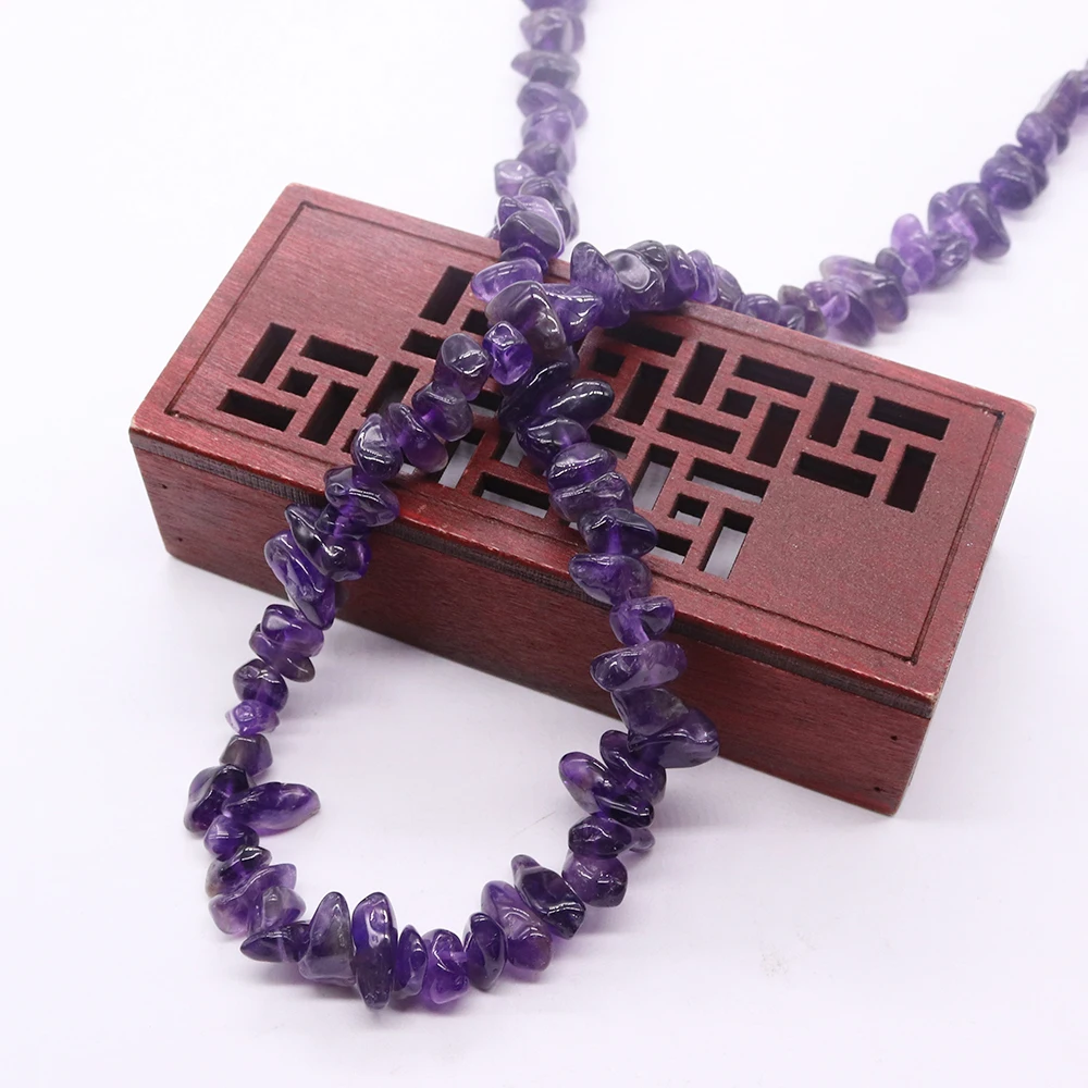 

Irregular Amethyst Beads 1 Strand Natural Stone Chips Gravel Crystal Loose Beads for Jewelry Making Handmade Necklace Bracelet