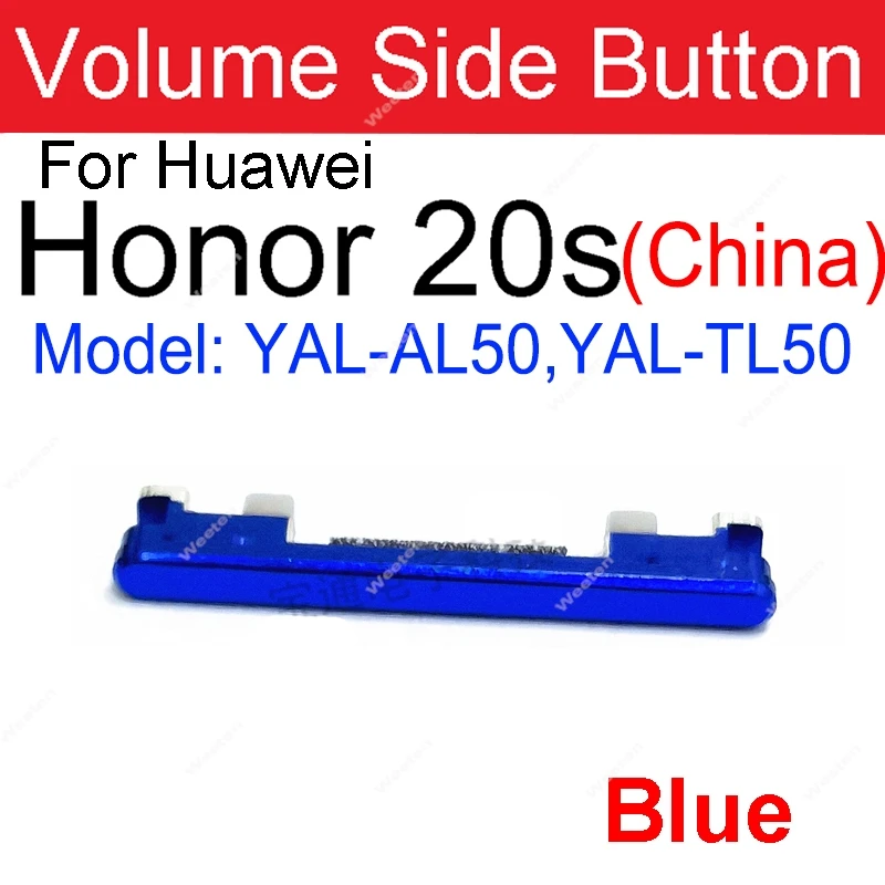 Power Volume Buttons For Huawei Honor 10 10 Lite 20 Pro 20S Side Button Keys Up Down Power Audio Control Replacement Parts