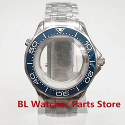 BL 41mm Watch Case Ceramic Bezel Sapphire Glass Seeing Glass Back Fit NH34 NH35 ETA 2824 PT5000 MIYOTA 8215 Movement