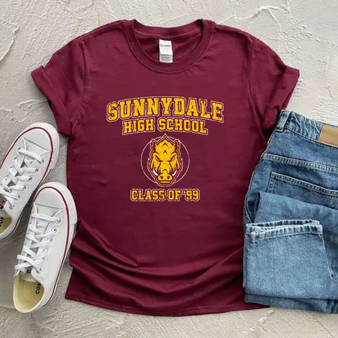 Sunnydale-Camiseta de la escuela secundaria, camisa de la clase de 99, camisetas Unisex de manga corta, camisas geniales de vampiro