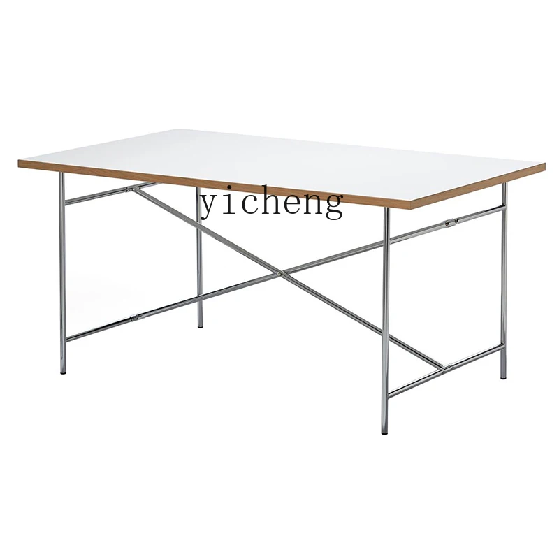 

Tqh Mid-Ancient Simple Desk Stainless Steel Rectangular Dining Table Bloggers Same Style Conference Table Bauhaus