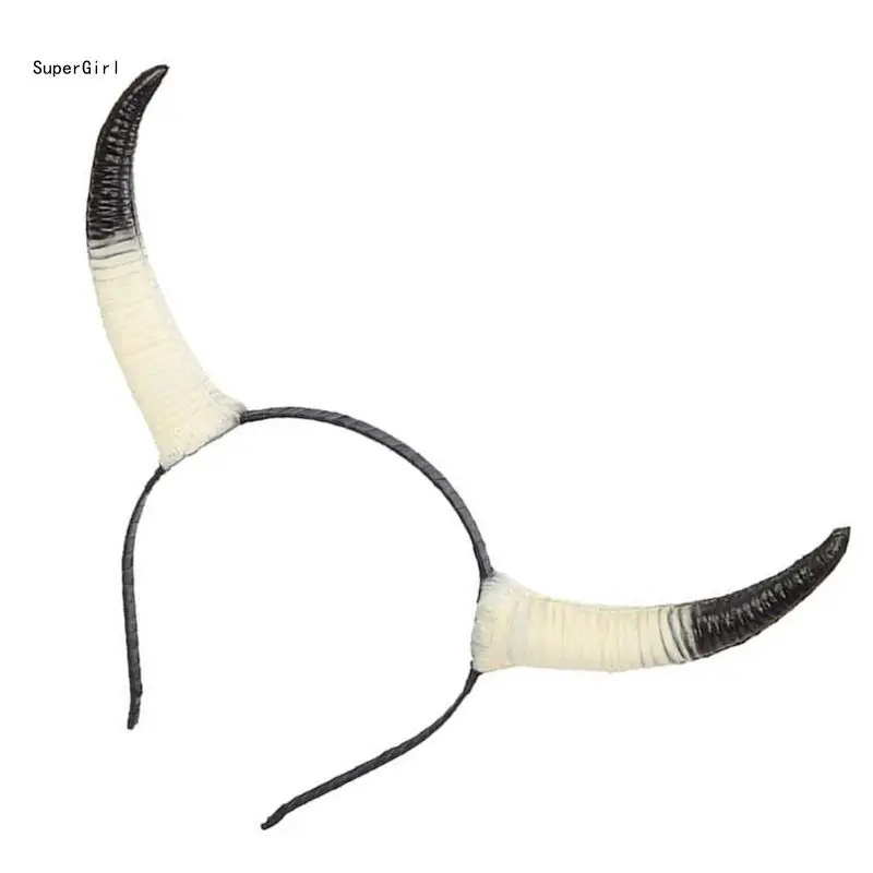 Festive Headbands Daily Wear Stylish Cattle Horn for Christmas Halloween Party J78E